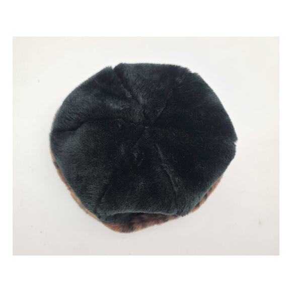 Leopard Print & Black Luxurious Soft Faux Fur Russian Hat Women's Size 7 3/8 - Picture 8 of 8